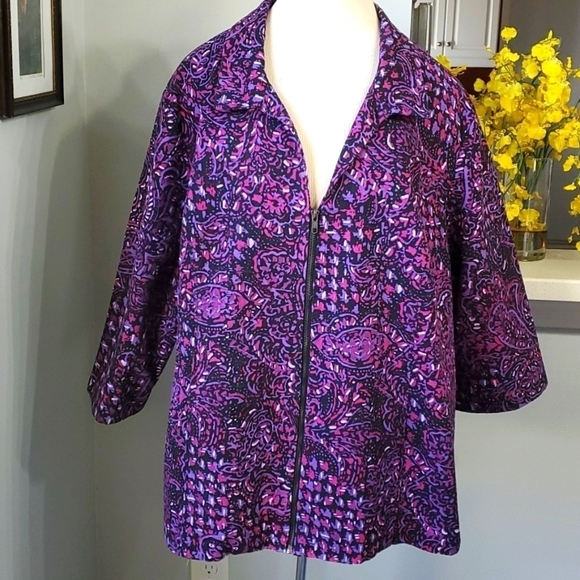 MAGGIE Brner for Catherine's.  4X zippered blazer. Great for workplace,  office. - Picture 1 of 10